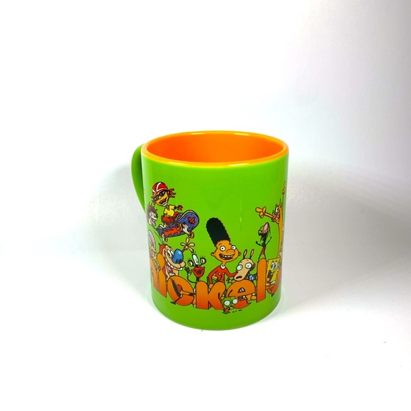 Nickelodeon Retro 90's Characters 14 oz Coffee Mug Green & Orange Ceramic - Picture 2 of 5